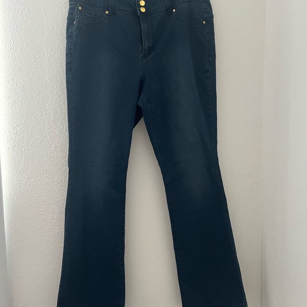IMAN Blue Wide Leg Flare Jeans